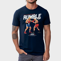 Load image into Gallery viewer, lets get ready to rumble trump tee with model
