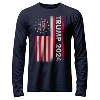 Load image into Gallery viewer, Trump 2024 45 47 Long Sleeve Shirt navy color
