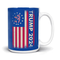 Load image into Gallery viewer, 45 47 Trump 2024 15oz Mug dark blue color
