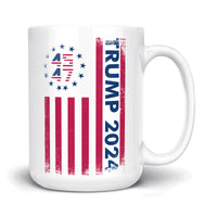 Load image into Gallery viewer, 45 47 Trump 2024 15oz Mug white color
