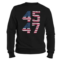 Load image into Gallery viewer, Trump 45 47 Crewneck Sweatshirt black color
