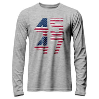 Load image into Gallery viewer, Trump 45 47 Long Sleeve Shirt Athletic Heather color
