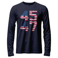 Load image into Gallery viewer, Trump 45 47 Long Sleeve Shirt navy color
