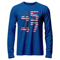 Load image into Gallery viewer, Trump 45 47 Long Sleeve Shirt Royal color 
