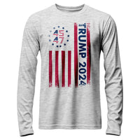Load image into Gallery viewer, Trump 2024 45 47 Long Sleeve Shirt Athletic Heather color 
