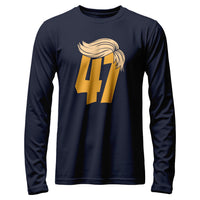 Load image into Gallery viewer, 47 Trump Hair Long Sleeve navy color
