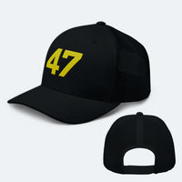 Load image into Gallery viewer, 47 Gold Trucker Hat black color
