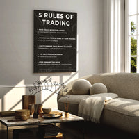 Load image into Gallery viewer, 5 Rules of Trading Vertical Canvas Wall Art
