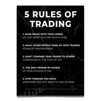 Load image into Gallery viewer, 5 Rules of Trading Vertical Canvas Wall Art
