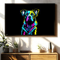 Load image into Gallery viewer, Abstract Dog Framed Canvas Horizontal Wall Art
