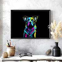 Load image into Gallery viewer, Abstract Dog Framed Canvas Horizontal Wall Art
