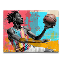 Load image into Gallery viewer, Abstract Lay-Up Basketball Sport Horizontal Canvas Wall Art
