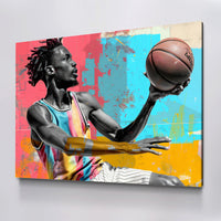 Load image into Gallery viewer, Abstract Lay-Up Basketball Sport Horizontal Canvas Wall Art
