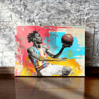 Load image into Gallery viewer, Abstract Lay-Up Basketball Sport Horizontal Canvas Wall Art
