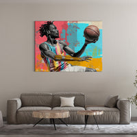 Load image into Gallery viewer, Abstract Lay-Up Basketball Sport Horizontal Canvas Wall Art
