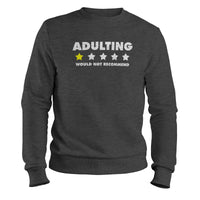 Load image into Gallery viewer, Adulting 1 Star Crewneck Sweatshirt dark heather color
