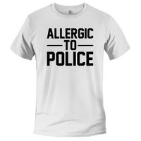 Load image into Gallery viewer, allergic to police funny tshirt, white
