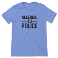 Load image into Gallery viewer, Allergic to Police Tee heather columbia blue color
