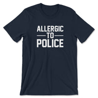 Load image into Gallery viewer, Allergic to Police Tee navy color
