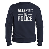 Load image into Gallery viewer, Allergic to Police Crewneck Sweatshirt navy color
