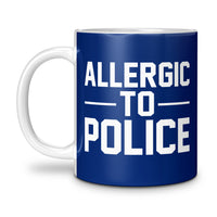 Load image into Gallery viewer, Allergic to Police Mug 11oz dark blue color
