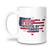 Load image into Gallery viewer, AMERICAN BY BIRTH PATRIOTIC MUG, RED WHITE AND BLUE
