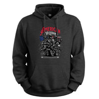 Load image into Gallery viewer, American Veteran Hoodie dark heather color
