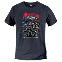 Load image into Gallery viewer, American Veteran Tee heather navy color
