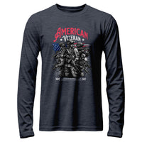 Load image into Gallery viewer,  Long Sleeve American Veteran heather navy color
