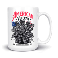 Load image into Gallery viewer, American Veteran Mug 15oz white color
