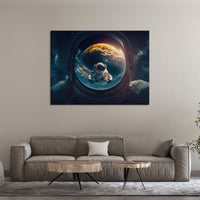 Load image into Gallery viewer, Reflections Astronaut Canvas Horizontal Wall Art
