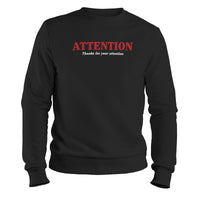 Load image into Gallery viewer, Attention Crewneck Sweatshirt black color
