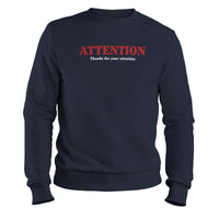 Load image into Gallery viewer, Attention Crewneck Sweatshirt navy color
