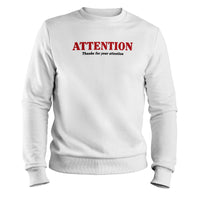Load image into Gallery viewer, Attention Crewneck Sweatshirt white color
