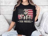 Load image into Gallery viewer, You Missed Trump Bootleg T-shirt black color
