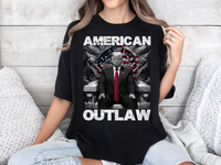 Load image into Gallery viewer, American Outlaw Bootleg T-shirt black color
