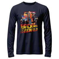 Load image into Gallery viewer, Back to Donald Trump Long Sleeve Shirt navy color
