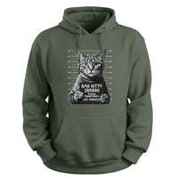 Load image into Gallery viewer, Bad Kitty Hoodie Military green color
