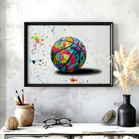 Load image into Gallery viewer, Basketball Framed Canvas Horizontal Wall Art
