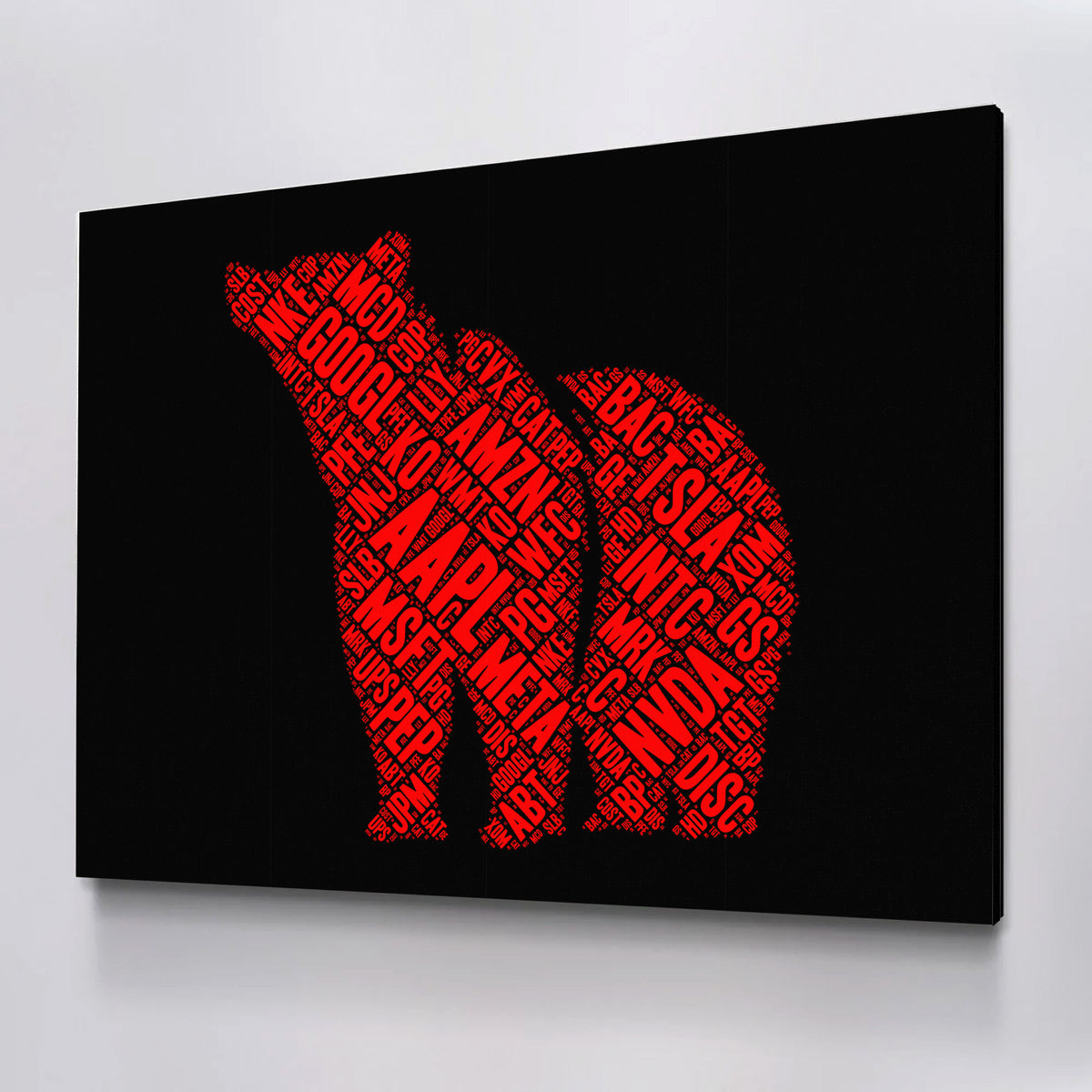 Short Fury Bearish Red Trading Horizontal Canvas Wall Art