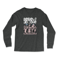 Load image into Gallery viewer, Believe No More Long Sleeve Shirt Black heather color
