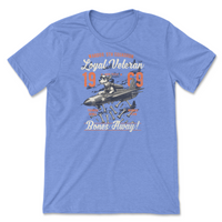 Load image into Gallery viewer, war dog loyal veteran tshirt heather columbian blue
