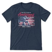 Load image into Gallery viewer, Kneel MILITARY PATRIOTIC Tee | Heather Navy
