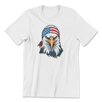 Load image into Gallery viewer, american eagle shirt with bandana american flag white
