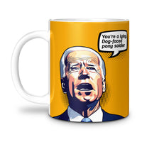 Load image into Gallery viewer, LYING DOG FACE PONY SOLDIER MUG, JOE BIDEN FAMOUS QUOTE, YELLOW
