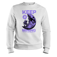 Load image into Gallery viewer, Keep Mining Crewneck Sweatshirt white color

