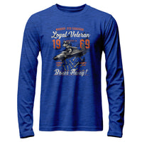 Load image into Gallery viewer, War Dog Long Sleeve Shirt true royal triblend color
