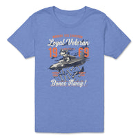 Load image into Gallery viewer, War Dog Youth T-Shirt DOG dropping bones as a military pilot | Heather Columbia Blue
