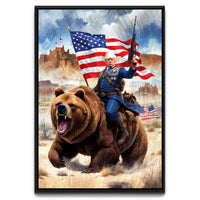 Load image into Gallery viewer, Border Builder President Donald Trump Vertical Framed Canvas Wall Art
