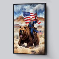 Load image into Gallery viewer, Border Builder President Donald Trump Vertical Framed Canvas Wall Art
